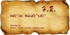 Hódi Renátó névjegykártya